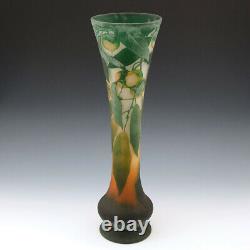 Tall Daum Quinces Cameo Vase c1910