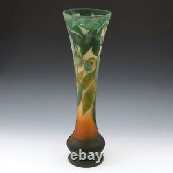 Tall Daum Quinces Cameo Vase c1910