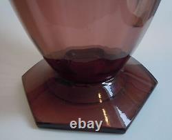 Tall Early French Art Deco Purple Glass Vase Signed Andre DeLatte Nancy