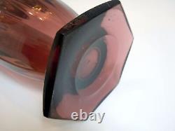 Tall Early French Art Deco Purple Glass Vase Signed Andre DeLatte Nancy