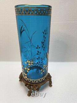 Turquoise And Gold Vase With Dore Bronze Base Magnificent #429
