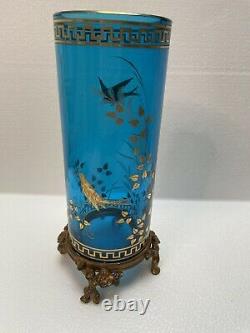 Turquoise And Gold Vase With Dore Bronze Base Magnificent #429