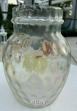 Uranium Art Nouveau Glass Vase Dahlia Mums Optic Enameled French Galle Legras