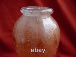 VERLYS, ANTIQUE FRENCH GLASS VASE, SIGNED, 1930s YEARS