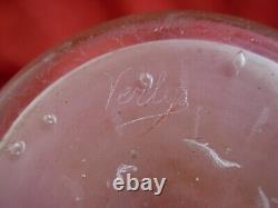 VERLYS, ANTIQUE FRENCH GLASS VASE, SIGNED, 1930s YEARS