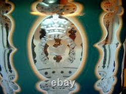 VERY RARE 18ThC/19ThC French Double Overlay Cut Glass Vase with Family Crest