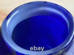 VERY RARE FRENCH COBALT BLUE ART DECO VASE by SCHNEIDER, SIGNED ca 1900's