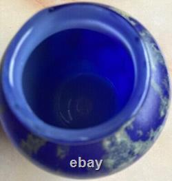 VERY RARE FRENCH COBALT BLUE ART DECO VASE by SCHNEIDER, SIGNED ca 1900's