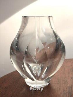 VINTAGE French St. Louis Blown Vase BIOMORPHIC Cut Crystal Heavy 8 Vase