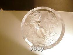 VINTAGE Lalique Crystal ISPAHAN ROSE Centerpiece Vase 9 1/2 Made in FRANCE