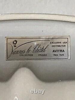 VINTAGE VANNES CHATEL AVITRA FRENCH CRYSTAL GLASS VASE -SIGNED MODERN FRANCE 60s