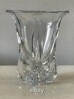 VINTAGE VANNES CHATEL AVITRA FRENCH CRYSTAL GLASS VASE -SIGNED MODERN FRANCE 60s