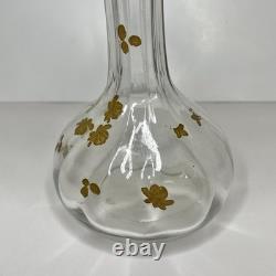VTG Bohemian Harrach(Legras) French Nouveau Gold Overlay Jack in Pulpit Vase