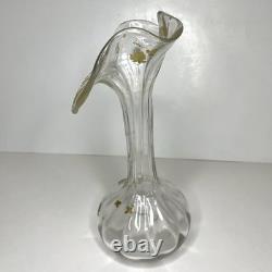 VTG Bohemian Harrach(Legras) French Nouveau Gold Overlay Jack in Pulpit Vase
