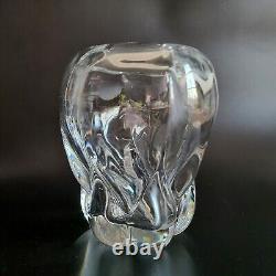 Val St Lambert clear crystal art glass Vivi Vase by Guido Bon MCM 1950s French
