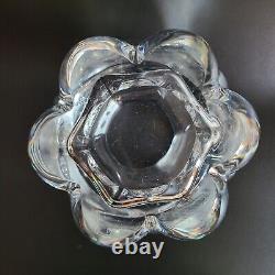 Val St Lambert clear crystal art glass Vivi Vase by Guido Bon MCM 1950s French