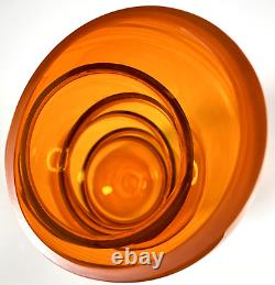Vanessa Mitrani France Tall Orange 5 Chain Ring Blown Glass Vase 18.25 H Signed