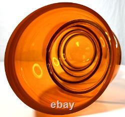 Vanessa Mitrani France Tall Orange 5 Chain Ring Blown Glass Vase 18.25 H Signed