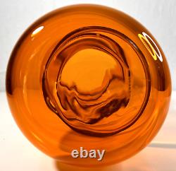 Vanessa Mitrani France Tall Orange 5 Chain Ring Blown Glass Vase 18.25 H Signed