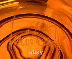 Vanessa Mitrani France Tall Orange 5 Chain Ring Blown Glass Vase 18.25 H Signed