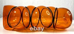 Vanessa Mitrani France Tall Orange 5 Chain Ring Blown Glass Vase 18.25 H Signed