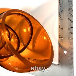 Vanessa Mitrani France Tall Orange 5 Chain Ring Blown Glass Vase 18.25 H Signed