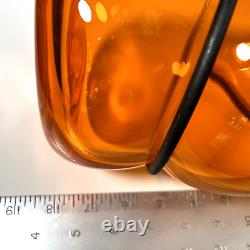 Vanessa Mitrani France Tall Orange 5 Chain Ring Blown Glass Vase 18.25 H Signed