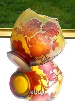 Vase Galle Art Nouveau Fabulous Cameo Decor Floral