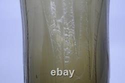 Verame (Verriere D'Art Metz) French Art Deco Etched Art Glass Topaz Vase 11 1/4