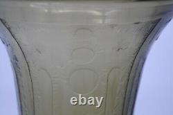 Verame (Verriere D'Art Metz) French Art Deco Etched Art Glass Topaz Vase 11 1/4