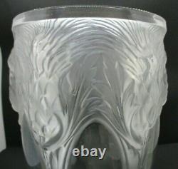 Verlys Art Deco French Art Glass Thistle Vase 9 5/8 Signed