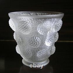 Verlys France Les Cabochons Raspberries Frosted French Art Glass Vase 1940