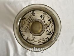 Verlys France Vase The Dancers Art Deco 1930's Smoke Glass Engraved Antique