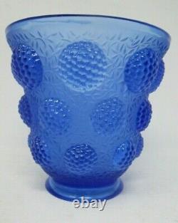 Verlys French Art Glass Blue Vase