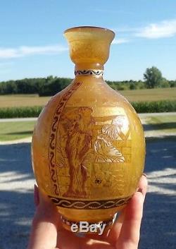 Verrerie De Art Lorraine French Art Classical vase Grecian Ewer B S & Co