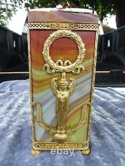 Very Rare French Sevres Agate Marble Glass Vase With Empire Bronze Mounts