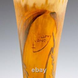 Very Tall Daum Nancy Cameo Vase c1910