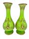 Victorian French Green Opaline Jewel Vases (Pair of 2) As Found 10