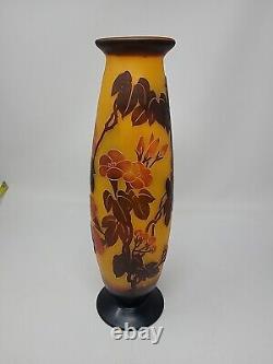 Vintage 14 Emile Galle Reproduction Cameo Art Nouveu Glass Vase