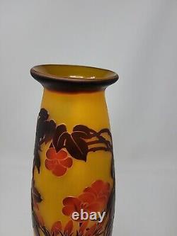 Vintage 14 Emile Galle Reproduction Cameo Art Nouveu Glass Vase