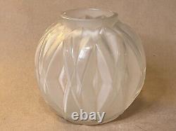 Vintage 1930s French Art Deco Glass Vase by Andre Hunebelle Cubist Art Glass