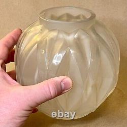 Vintage 1930s French Art Deco Glass Vase by Andre Hunebelle Cubist Art Glass