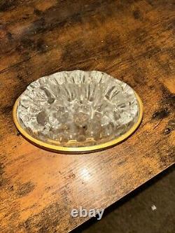 Vintage Antique French Flower Frog Centerpiece Vase With Gold Accents