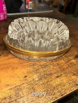 Vintage Antique French Flower Frog Centerpiece Vase With Gold Accents