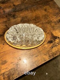Vintage Antique French Flower Frog Centerpiece Vase With Gold Accents