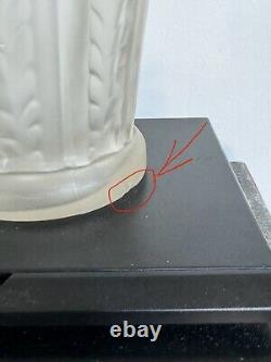 Vintage Art Deco French Frosted Glass Vase 10 Made in France