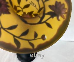 Vintage Art French Glass EMELIE GALLE Style Jack in the Pulpit 17 Tall Vase