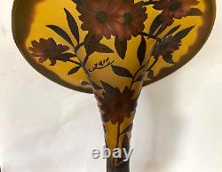 Vintage Art French Glass EMELIE GALLE Style Jack in the Pulpit 17 Tall Vase