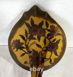 Vintage Art French Glass EMELIE GALLE Style Jack in the Pulpit 17 Tall Vase