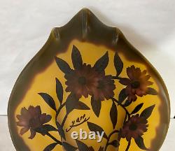 Vintage Art French Glass EMELIE GALLE Style Jack in the Pulpit 17 Tall Vase